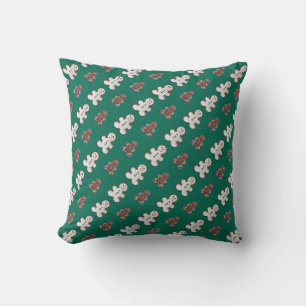Pattern of white and brown gingerbread men cushion