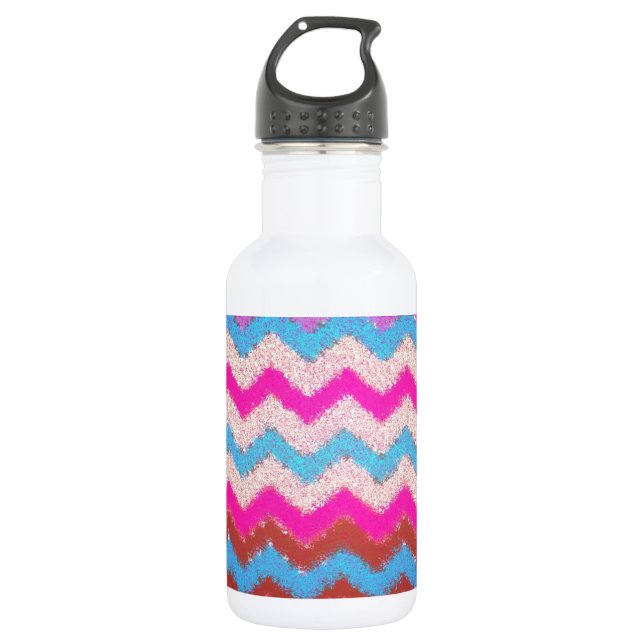 Pattern Office Party Peace Chevrons Monogrammed 532 Ml Water Bottle (Front)
