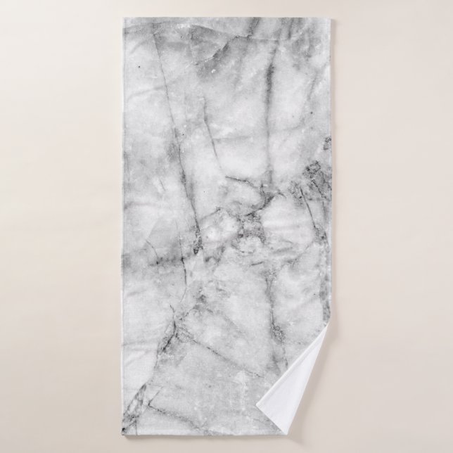 Pattern on the white marble floor texture and back bath towel (Bath Towel)