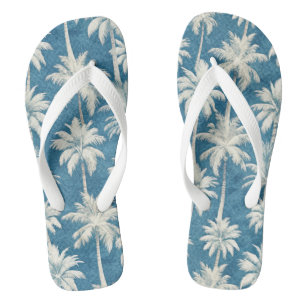 Pattern Palms Beach Flip Flops
