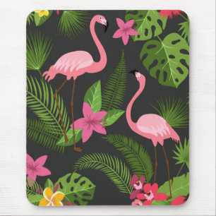 Pattern Peacock Pink with Flower Mouse Mat
