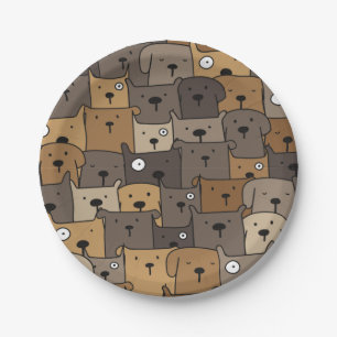 Pattern Pets Cute Dogs Lover      Paper Plate