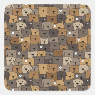 Pattern Pets Cute Dogs Lover  Square Sticker