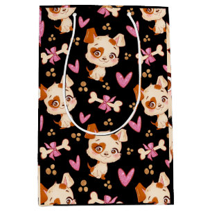 Pattern Pets Cute Funny Puppy Lover    Medium Gift Bag