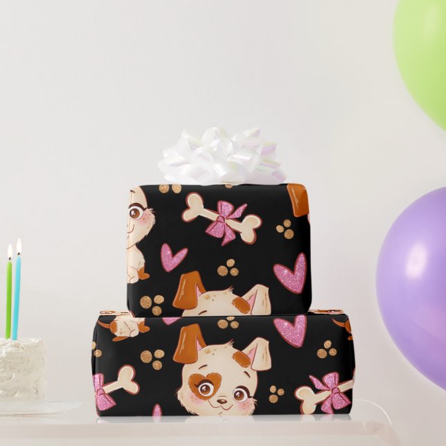 Pattern Pets Cute Funny Puppy Lover Wrapping Paper (Party Gifts)