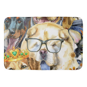 Pattern Pets Dogs Animal Lovers Bath Mat