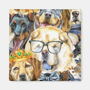 Pattern Pets Dogs Animal Lovers  Magnet