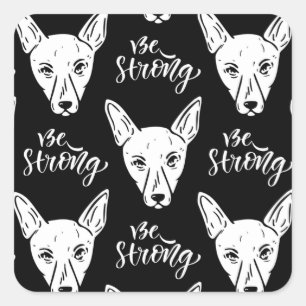 Pattern Pets Strong Dogs Lover Square Sticker