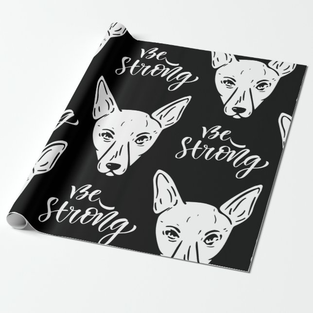 Pattern Pets Strong Dogs Lover Wrapping Paper (Unrolled)