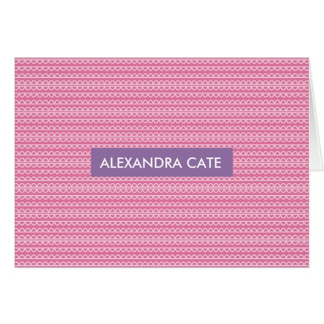 Pattern Pink Announcement Notecard (Front Horizontal)