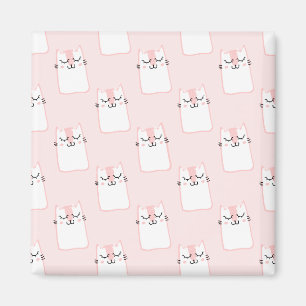 Pattern Pink Cute Sweet Fur Cats Fluffy Cat Pets Magnet