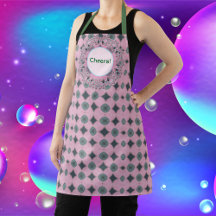 Pattern Powder Pink All-Over Print Apron.