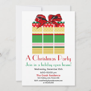 Pattern Present Holiday Invitation