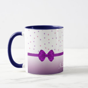 Pattern Purple Polka Ribbon Coffee Mug