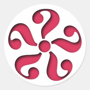 pattern question mark classic round sticker