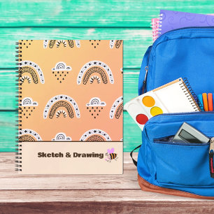 Pattern Rainbows on yellow Notebook