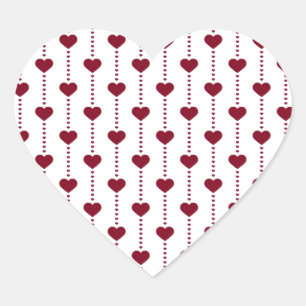 Pattern/Red Hearts Heart Sticker