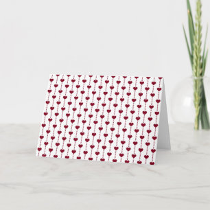 Pattern/Red Hearts Holiday Card