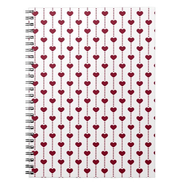 Pattern/Red Hearts Notebook (Front)