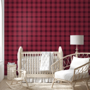 Pattern Red Plaid Checks Room Office Wallpaper
