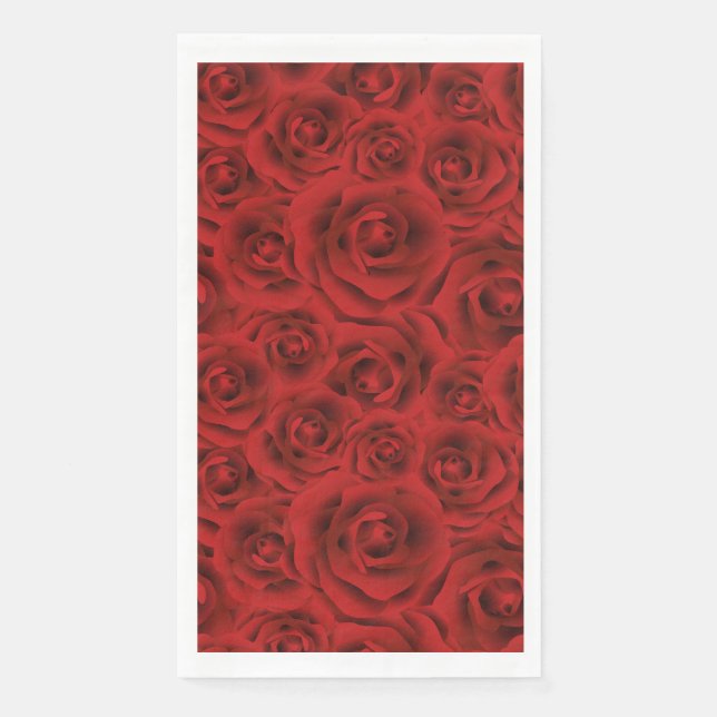 Pattern red roses, flowers of love, girlfriend gif napkin (Front)