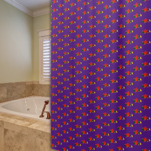 Pattern red wildflower purple Shower Curtain