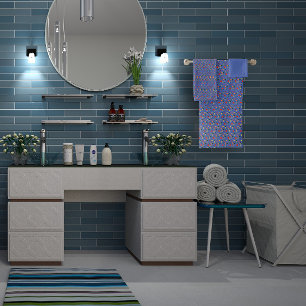 Pattern red yellow mini wildflower  bath towel set