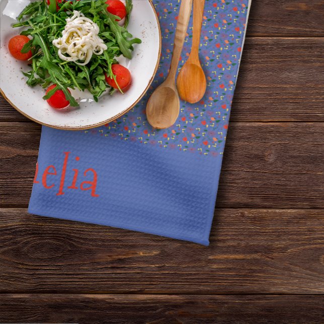 Pattern red yellow mini wildflower  tea towel (Creator Uploaded)