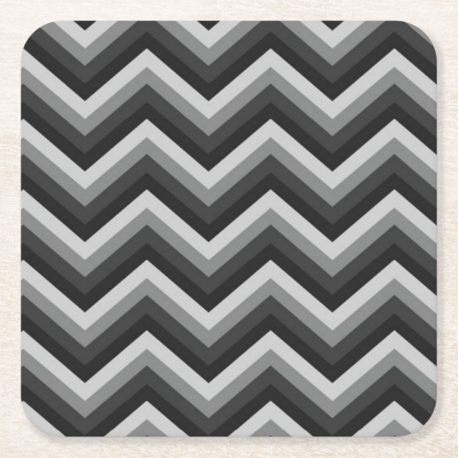 Pattern Retro Zig Zag Chevron Square Paper Coaster (Front)