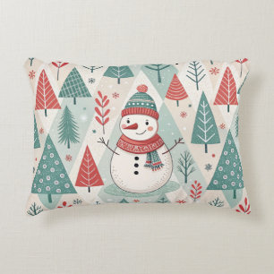 Pattern Scandinavian Snowman Decorative Cushion