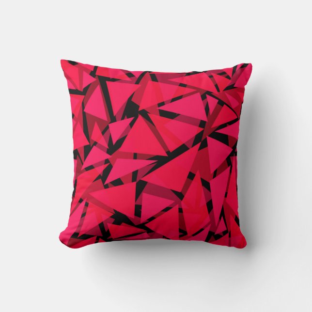 pattern scarlet bright red ,geometric ,abstract cushion (Front)