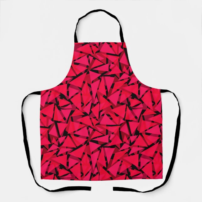 pattern scarlet bright red ,geometric ,abstract th apron (Front)