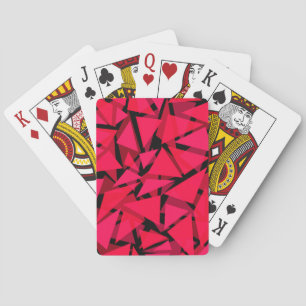 pattern scarlet bright red ,geometric ,abstract th playing cards