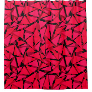 pattern scarlet bright red ,geometric ,abstract th shower curtain