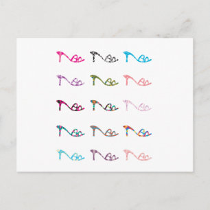 Pattern Shoes Postcard