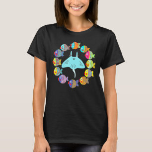 Pattern Small Colourful Fish Cute Hammerhead Shark T-Shirt