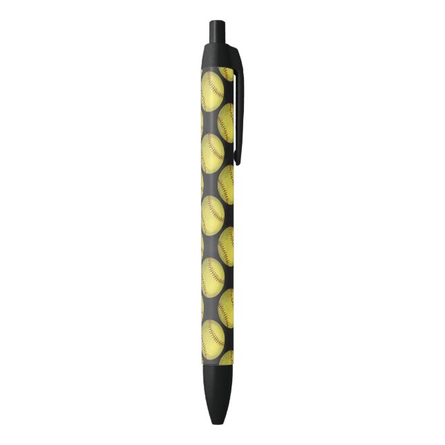 Pattern Softball Black Ink Pen (Bottom (Vertical))