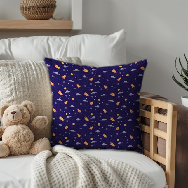 Pattern space lavender orange dark blue cushion (Pattern space lavender orange dark blue throw pillow.)