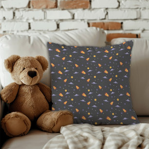 Pattern space lavender orange gray cushion