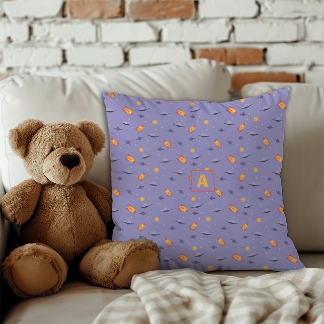 Pattern space lavender orange lavender cushion (Pattern space lavender orange lavender throw pillow.)