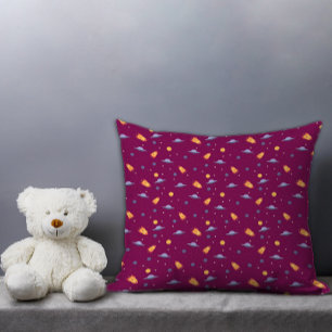 Pattern space lavender orange red burgundy cushion