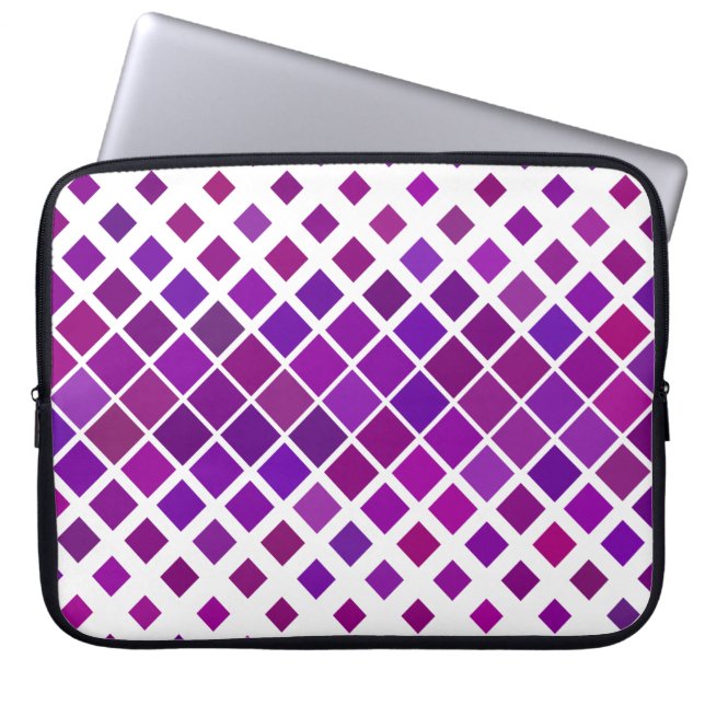 Pattern square purple horizontal laptop sleeve (Front)