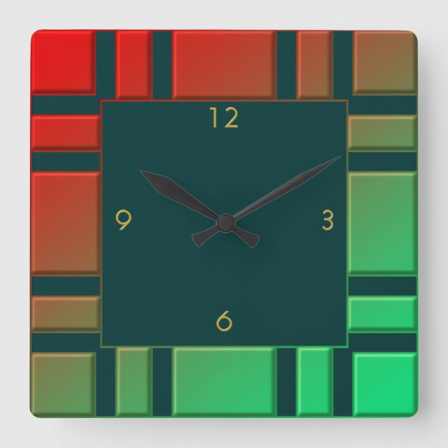 Pattern Square Wall Clock (Front)