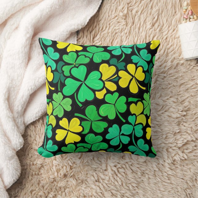 Pattern St. Patrick's Day Clovers Cushion (Blanket)
