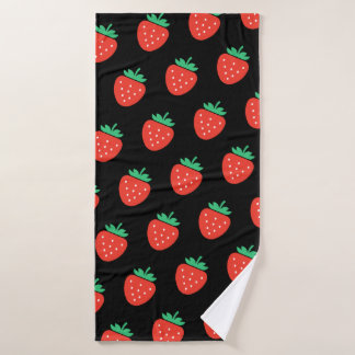 pattern strawberries bath towel