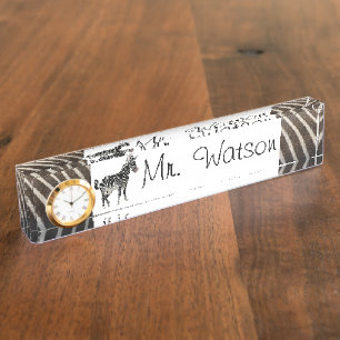 Pattern Stripes Zebra Safari Jungle Animals Nameplate