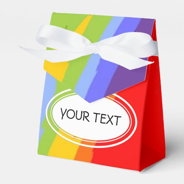 Pattern - strong waves coloured + your text favour box (Front Side)