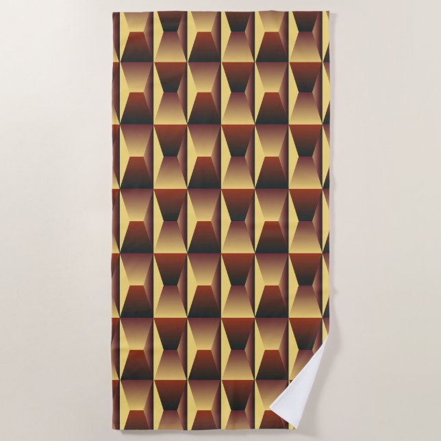 Pattern Stylish Fashion- Geometric Modern Elegant  Beach Towel (Front)