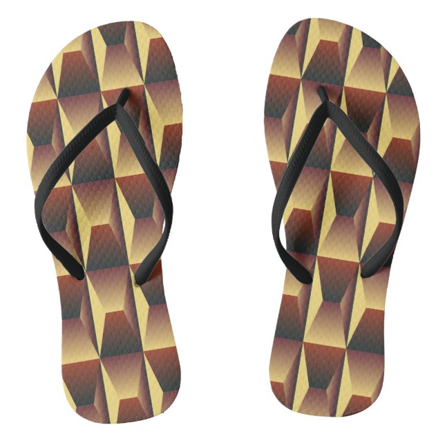 Pattern Stylish Fashion- Geometric Modern Elegant Flip Flops (Footbed)