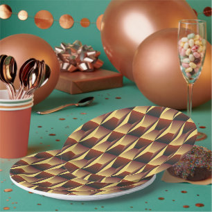 Pattern Stylish Fashion- Geometric Modern Elegant Paper Plate
